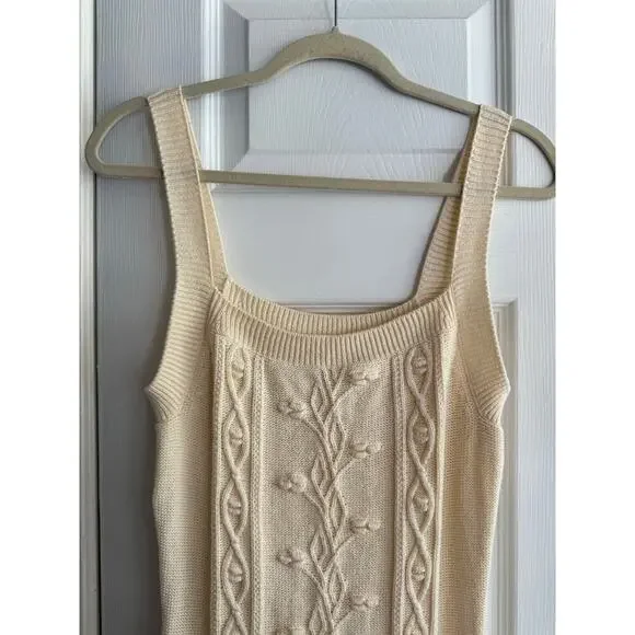 Reformation Women’s Cento Cotton Sweater Cream Knit Dress size Medium - Picture 3 of 7